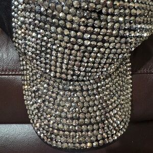 Crystal Rhinestone Embellished Baseball Cap - Silver Sparkle